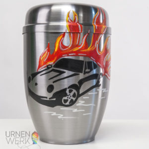 Metall Urne im Porschedesign