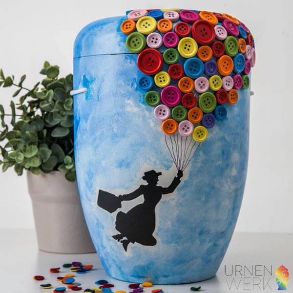 Urne Mary Poppins mit Luftballons -Urnenwerk - Individuell wie d
