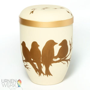 Vogelspallier bronzefarben mit Vogeltapsern auf dem Deckel